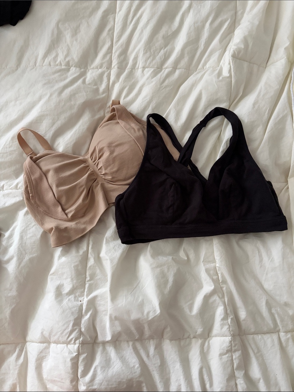 Wireless Comfort Bra - Black and Nude